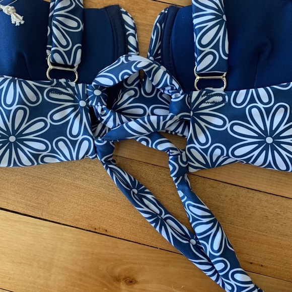 KENNY FLOWERS - THE TODOS SANTOS - BLUE V UNDERWIRE BIKINI TOP - SIZE M - Picture 6 of 10